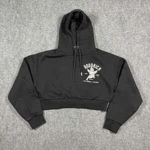 Hoodrich Glow Crop Hoodie Black Womens Size Medium #1040